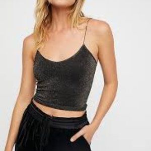 Free People Navy Sparkle Skinny Strap Brami